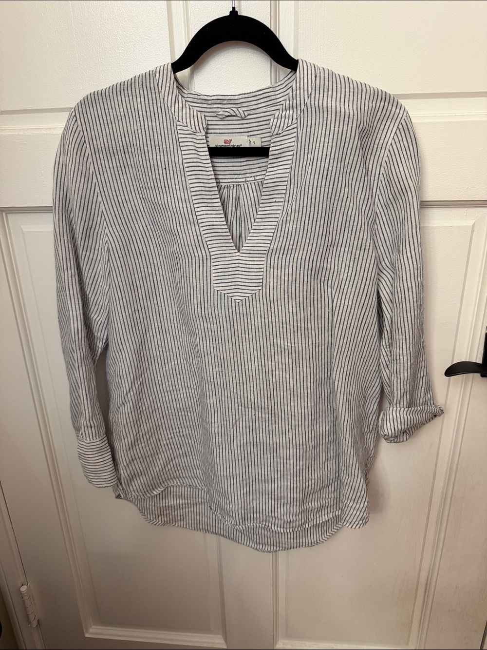 Vineyard Vines Navy and White Striped V-Neck Tunic